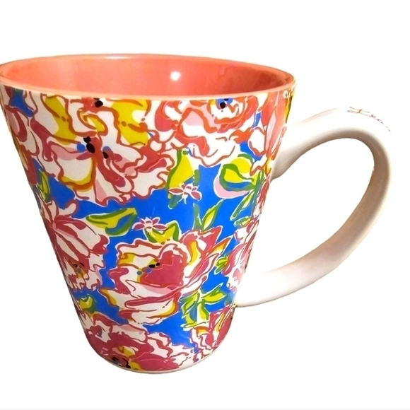 Lilly Pulitzer Pink Floral Lead A Colorful Life Coffee Mug - Picture 1 of 5